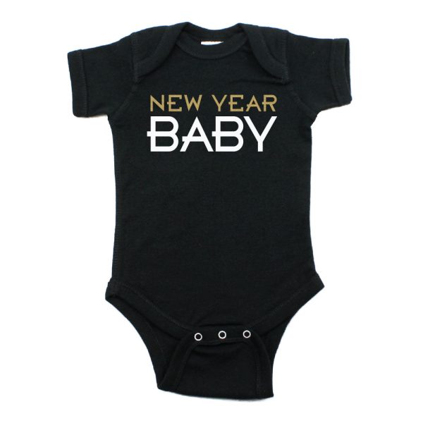 New Year Baby Short Sleeve 100% Cotton Bodysuit Online now - Image 2