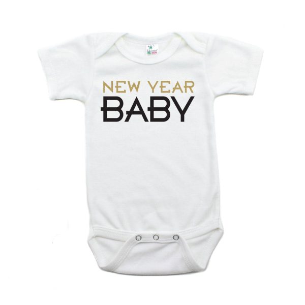 New Year Baby Short Sleeve 100% Cotton Bodysuit Online now