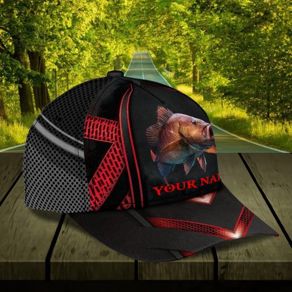 Fishing Black & Red Personalized Cap, Personalized Gift for Fishing Lovers - CP033PS08 Online Hot Sale - Image 3
